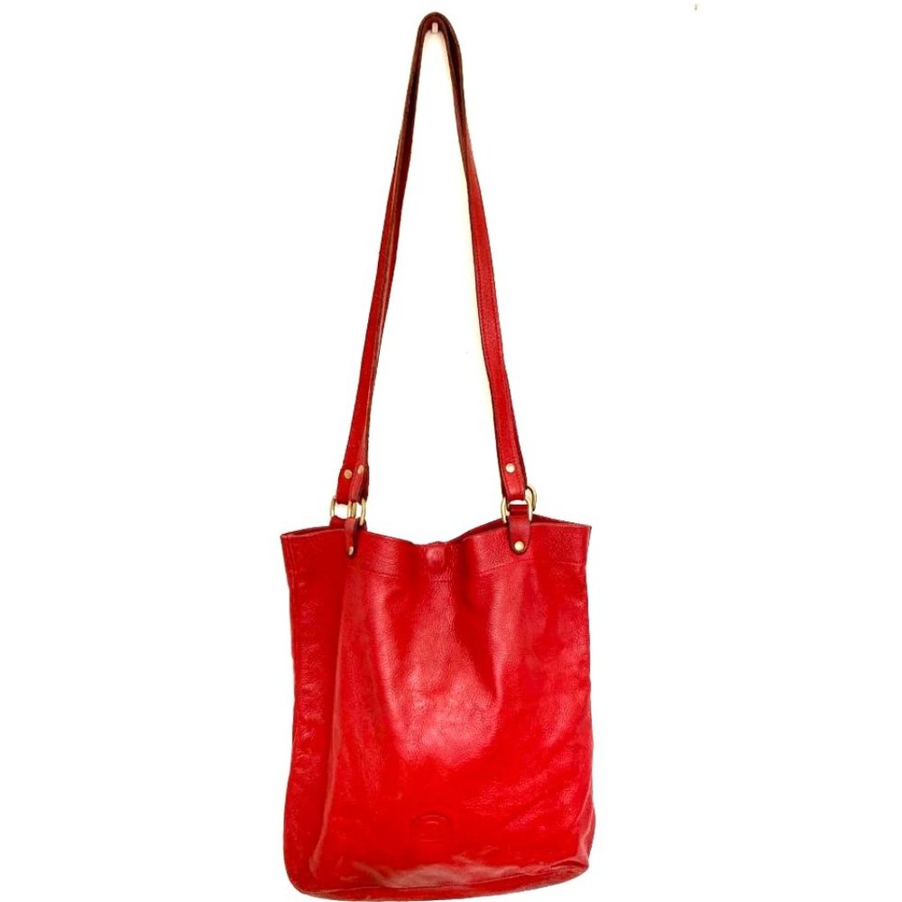 *TAKE 1/2 OFF: Superb red satchel by leather artisan + bonus multipurpose purse